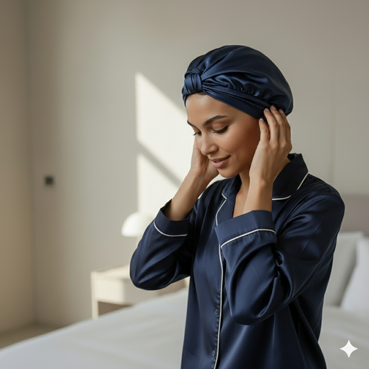 Aurica Bone - Lacivert KLASİK, %100 Saf Dut İpeği