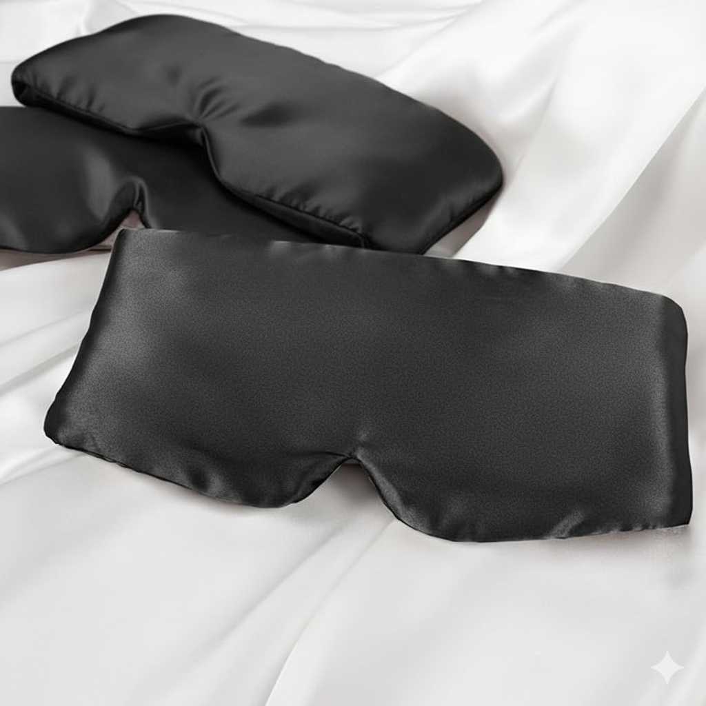 Aurica Göz Bandı- Siyah Büyük Boy, %100 Saf Dut İpeği