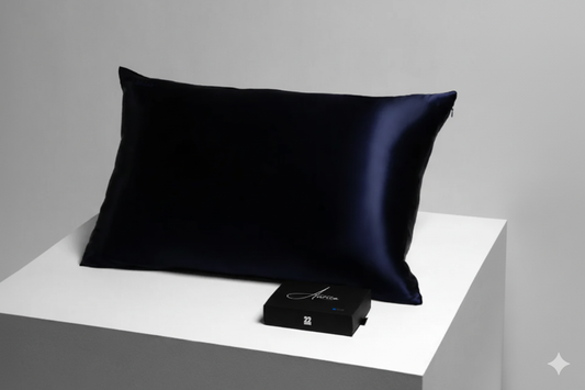 Aurica Yastık Kılıfı - Lacivert, %100 Dut İpeği
