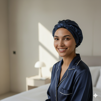 Aurica Bone - Lacivert KLASİK, %100 Saf Dut İpeği