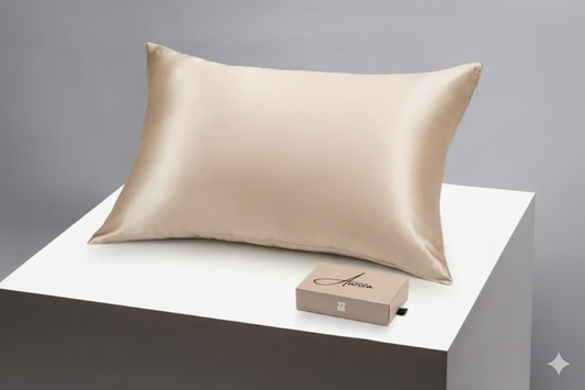 Aurica Yastık Kılıfı - Şampanya, %100 Dut İpeği