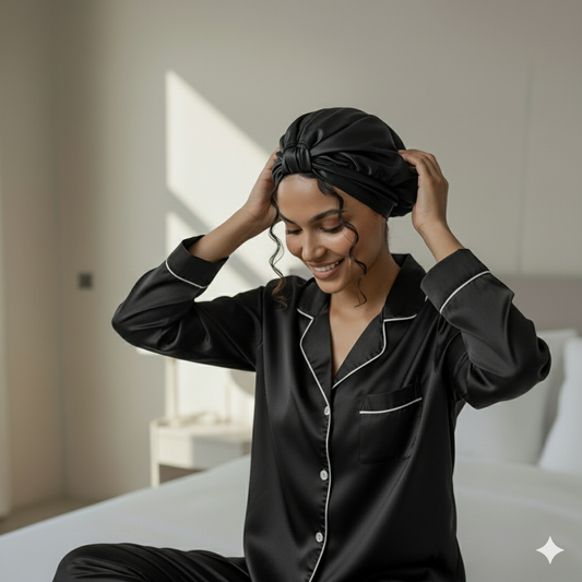 Aurica Bone - Siyah KLASİK, %100 Saf Dut İpeği