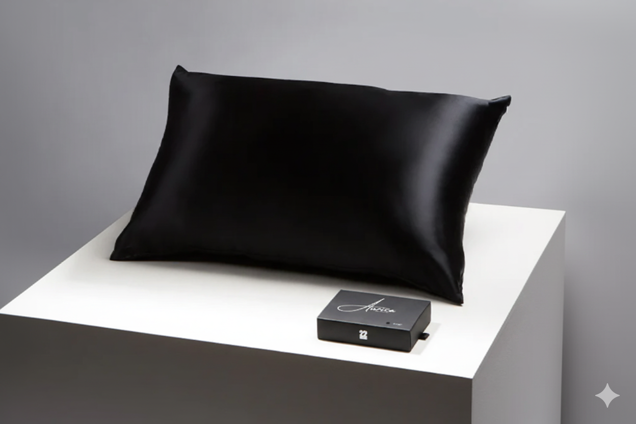 Aurica Yastık Kılıfı - Siyah, %100 Dut İpeği