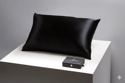 Aurica Yastık Kılıfı - Siyah, %100 Dut İpeği