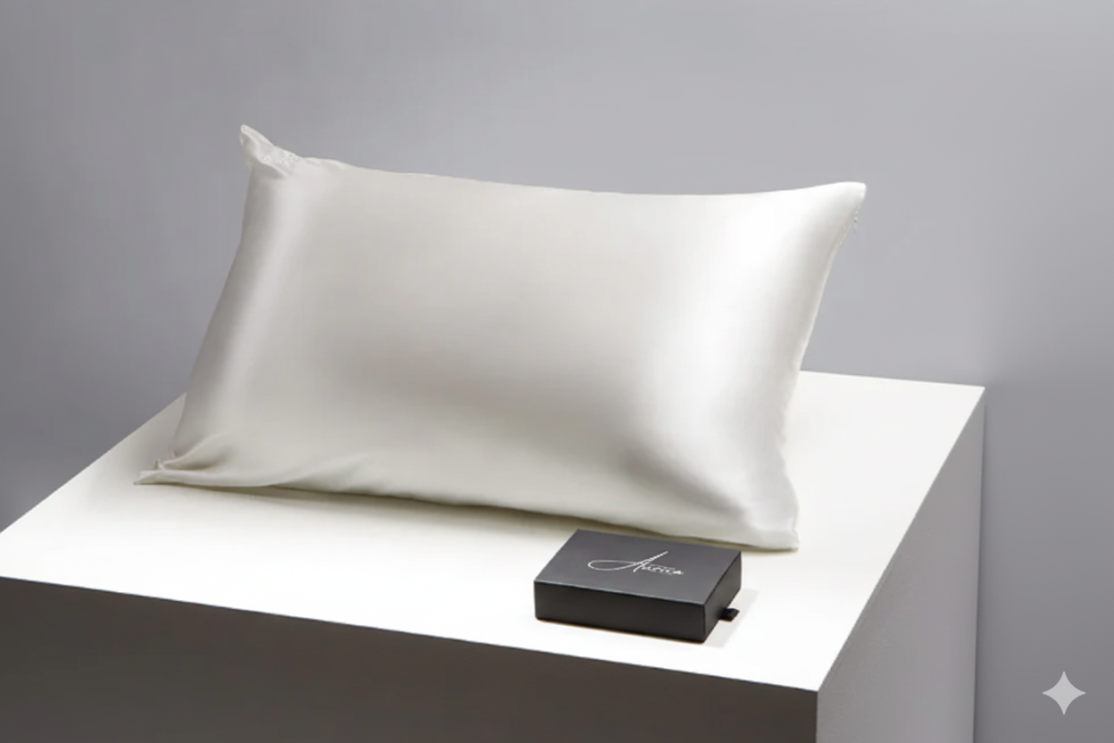 Aurica Yastık Kılıfı - Beyaz, %100 Dut İpeği