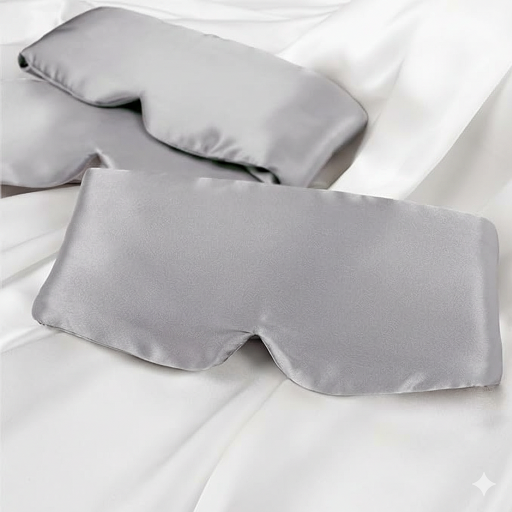 Aurica Göz Bandı- Gri Büyük Boy, %100 Saf Dut İpeği