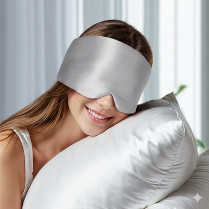 Aurica Göz Bandı- Gri Büyük Boy, %100 Saf Dut İpeği