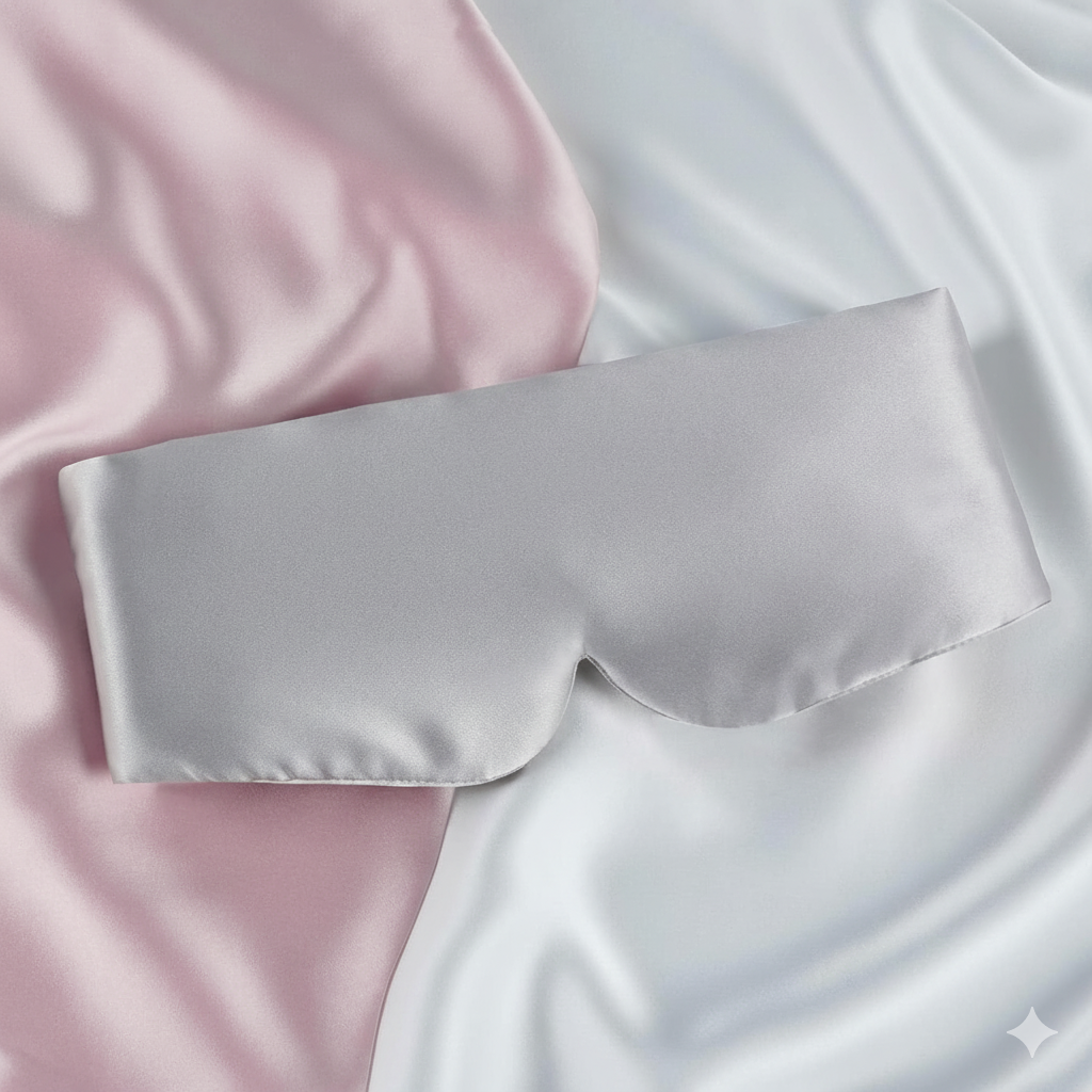 Aurica Göz Bandı- Gri Büyük Boy, %100 Saf Dut İpeği