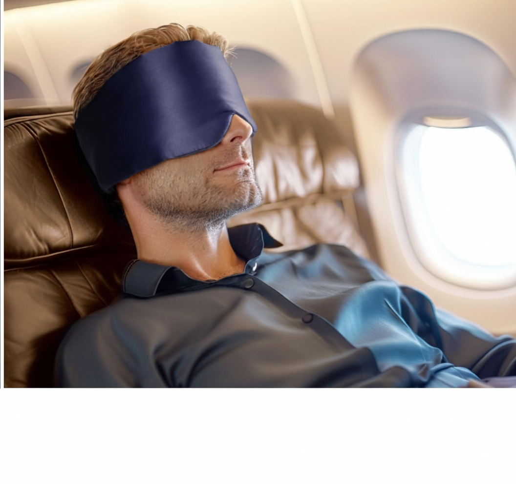 Aurica Göz Bandı- Lacivert Büyük Boy, %100 Saf Dut İpeği