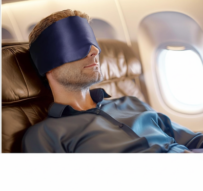 Aurica Göz Bandı- Lacivert Büyük Boy, %100 Saf Dut İpeği