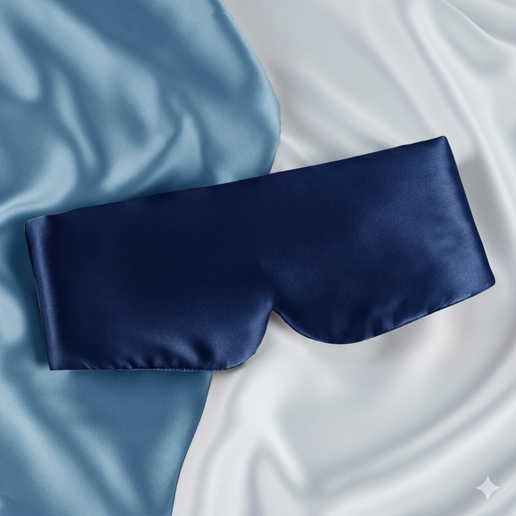 Aurica Göz Bandı- Lacivert Büyük Boy, %100 Saf Dut İpeği