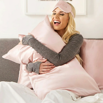 Aurica Yastık Kılıfı - Pembe, %100 Dut İpeği