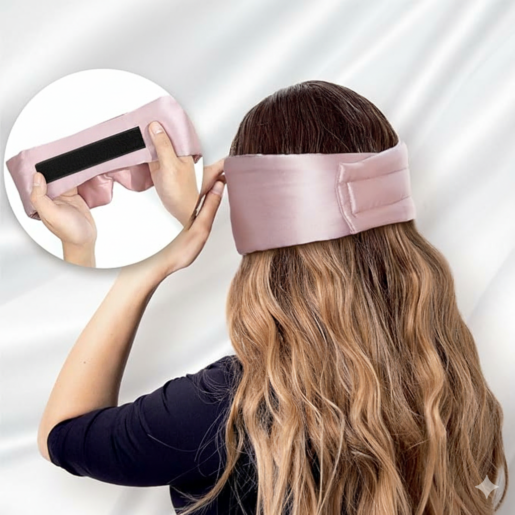 Aurica Göz Bandı- Pembe Büyük Boy, %100 Saf Dut İpeği