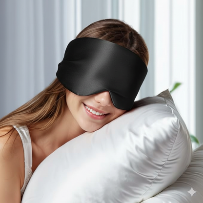 Aurica Göz Bandı- Siyah Büyük Boy, %100 Saf Dut İpeği